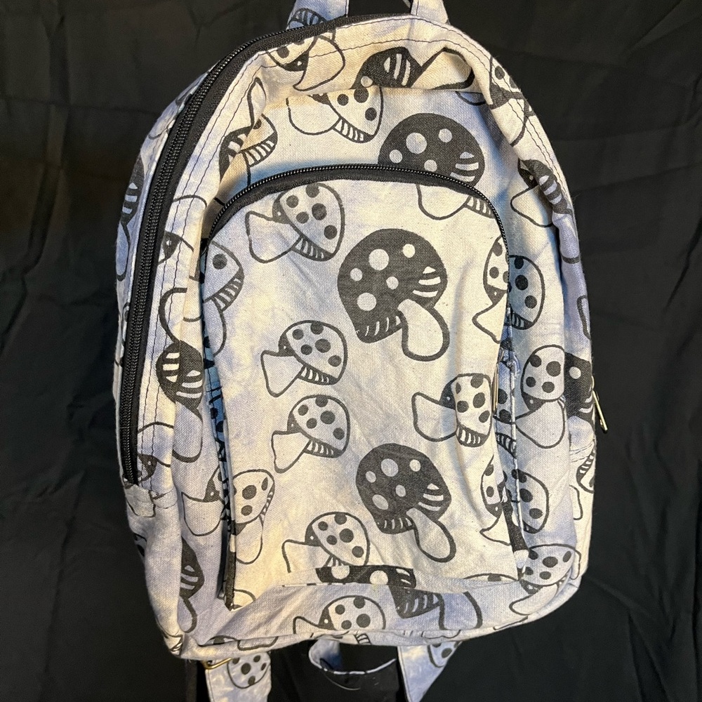 Blue mushroom backpack